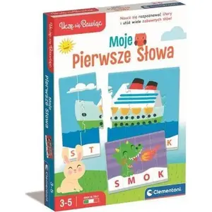 Развивающая игра Clementoni «Moje pierwsze słowa» — обучение первым словам, интерактивная книжка-игра