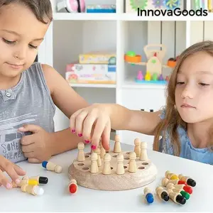 Wooden Memory Chess Taeda by InnovaGoods — 26 pieces, travel set