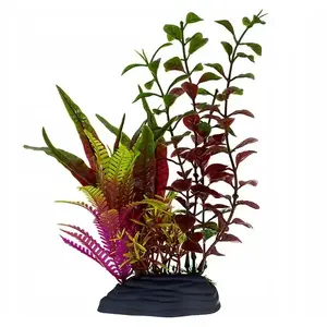 Dekoratīvā akvārija auga AquaNatura TN-44202 — plastmasa 18 cm, bordo-zaļa
