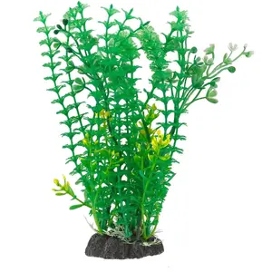 Akvārija dekoratīvā augi Terra Natura Aqua Natura 20 cm, zaļš plastmasas, diļļu līdzīgi kāti, balti un dzelteni ziedi