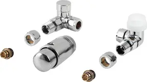 Thermostatic Radiator Valve Set Perfexim PHA-037 axial left chrome with fittings (MPN 20-037-0000-000)