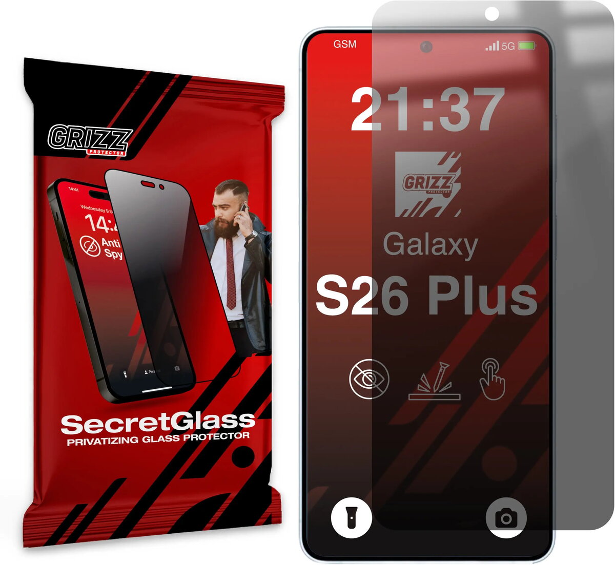 Aizsargvairogs GrizzGlass SecretGlass matēts privātuma stikls