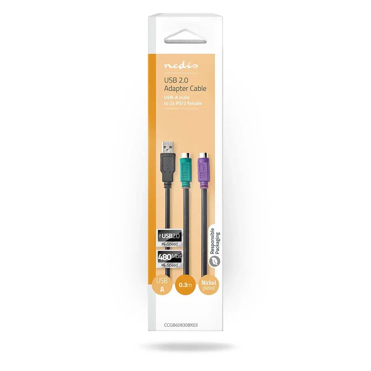 Nedis CCGB60830BK03 кабель PS/2 → USB A Photo 2