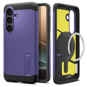 Чехол Spigen Tough Armor (Magfit) для Samsung Galaxy S26+ — PC+TPU, для экрана 6.7", цвет Ash Violet, с настольной подставкой