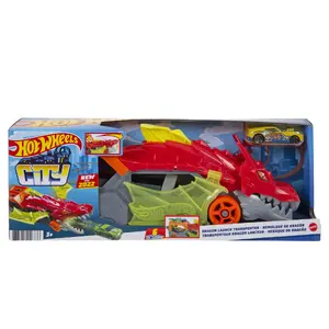 Transportieris Hot Wheels City Dragon Launch Transporter — plastmasa, daudzkrāsains, no 3 gadu vecuma