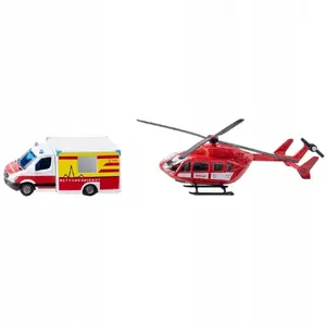 Toy set Usorteret Siku Mercedes-Benz Rescue Van and Helicopter model set