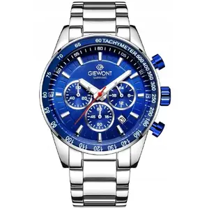 Men's Chronograph Watch Giewont GW9140-B3 — Sapphire Crystal, Silver Case, Blue Dial