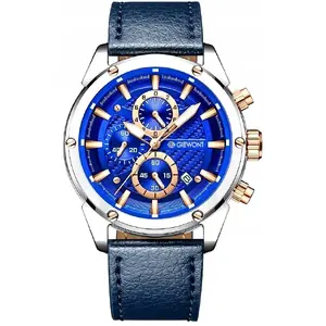 Men's Chronograph Watch Giewont GW8810-A2 with Sapphire Crystal, Silver Case and Blue Dial