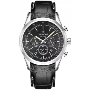 Men's Chronograph Watch Giewont GW7650-A2 — Sapphire Crystal, Silver Case, Black Dial