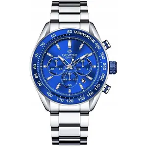 Наручные часы Giewont Chronograph Sapphire GW9580-B3 — мужские, серебристый корпус, синий циферблат