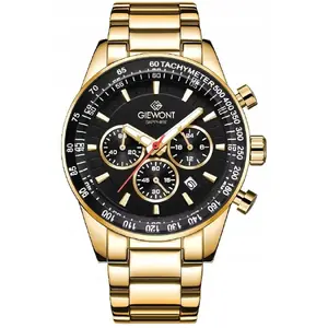 Наручные часы Giewont Chronograph Sapphire GW9140-B4 — золотой корпус, чёрный циферблат