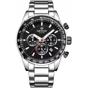 Wristwatch Giewont Chronograph GW9140-B1 — men's chronograph, sapphire crystal, silver and black