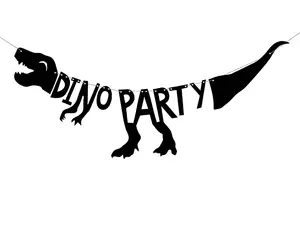 Bunting banner PartyDeco GRL40 — paper, black, 900×200 mm