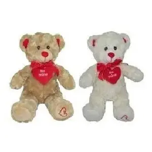 Plush Bear with Heart 20 cm, Sunday — soft toy, mixed colors