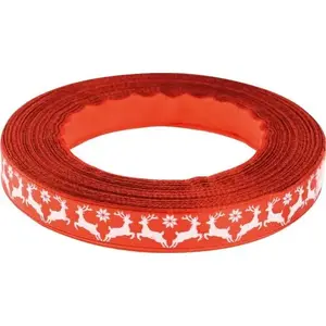 Satin Ribbon BREWIS AA206BRW 12 mm × 22 m — Christmas design, color 5