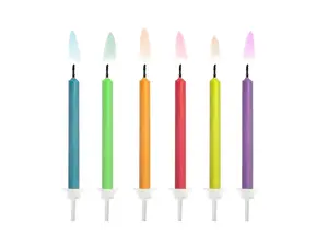 Cake sparklers/candles PartyDeco SCK-1, multicolour (Blue, Green, Orange, Purple, Red, Yellow), 6 pcs, 160×75 mm