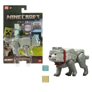 Action Figure MATTEL Minecraft Dennis the Wolf 3.25-inch with Accessories, Plastic, Multicolour, Age 6+