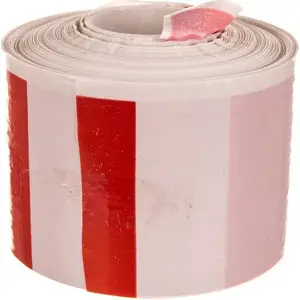 Warning tape Marmat 68127 white-red, hazard marking tape, 100 m roll