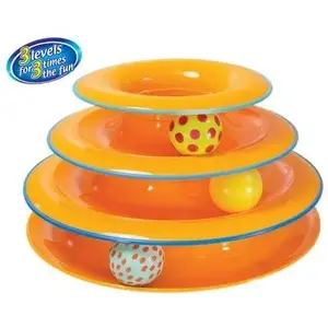 Petstages игровая башня VAT017485 — интерактивная многоуровневая игрушка для кошек с когтеточкой