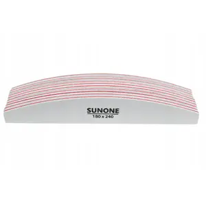 Nail file Dymo SUNONE white boat 180/240 grit pack of 10 — professional manicure tool