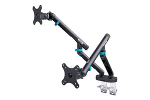 Monitor mount DIGITUS Dual design for 2×35" screens, clamp, 2×10 kg, VESA 75×75–100×100, tilt -45–90°