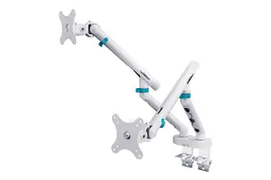 Monitor mount DIGITUS Dual design for 2×35" screens, clamp, 2×10 kg, VESA 75–100, tilt -45–90°