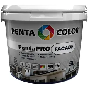 Paint PENTACOLOR Pentapro Facade BALT 5L — PENTACOLOR, 5 L exterior facade paint