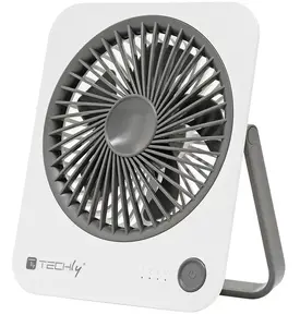 Настольный бытовой вентилятор TECHLY IC-FAN-DSK1WG — батарейный, 4 скорости, 5 В, 140×32,5×165 мм, белый