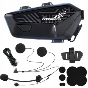 Motocikla interkoms FreedConn F1 Plus V2 EU Bluetooth 5.4+EDR līdz 500 m — runā poļu valodā