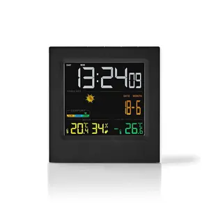 Weather station Nedis WEST404BK — digital indoor/outdoor monitor, black/white