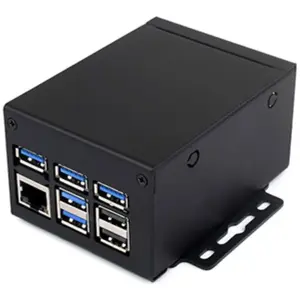 Rūpniecisks metāla korpuss uz DIN sliedes Raspberry Pi 5, Waveshare WSR-27600