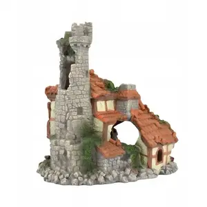 Akvārija dekors Terra Natura drupas — cietokšņa ar māju 17 cm