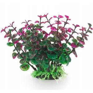 Akvārija dekors Terra Natura Aqua Natura plastikāta peperomia, zaļi-violeta, 12 cm