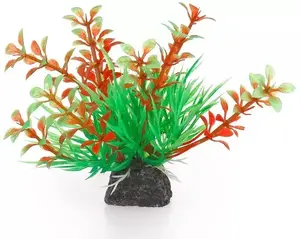 Dekoratīvs akvārija augs Terra Natura Aqua Natura, plastmasa, zaļi-oranžs, 10 cm, augoši dzinumi