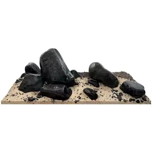 Akvārija dekora komplekts Bosch WIO Black Allure River — melns un gaiši bēšs substrāts, 19 kg, kastē