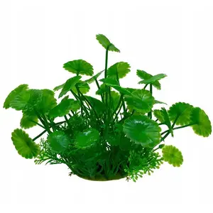 AquaNatura akvārija auga dekors, plastmasas, zaļš, ar lietussargveida lapām, 12 cm