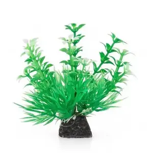 Akvārija dekors AquaNatura TN-44157 — zaļa plastmasas auga, 10 cm, spirālveida augoši dzinumi