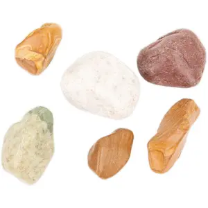 Pulētas dekoratīvas oļas NB Minerals Multicolor 50–80 mm akvārijam un terārijam, 10 kg iepakojums