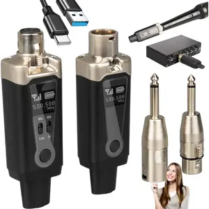 Bezvadu audio pārraides sistēma Light4Me DNA WXLR1 UHF ar USB‑C +48V fantoma barošanu un 2 x XLR/6,35 mm adapteri