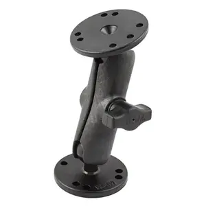 Double Ball Mount with Composite Arm and Metal Round Plates – RAM Mounts (RAM-B-101U-CIP1), Aluminium, Black
