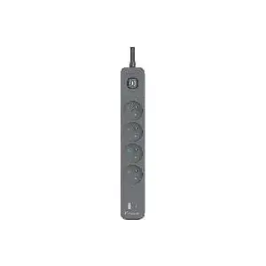Barošanas sloksne TRACER Power Line+ mobile ready 1.5 m — 4 kontaktligzdas + 1×USB-A + 1×USB-C (PD20W) ar pārsprieguma aizsardzību
