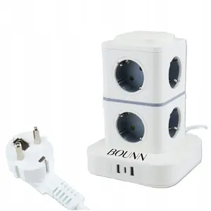 Удлинитель Bounn BLZW_10 — сетевой фильтр, 11 розеток, 3×USB, кабель 1,5 м