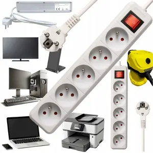 Power strip Bounn model BLZ-4-WH — surge protector, 5 sockets, 1.5 m cable, 16A, white