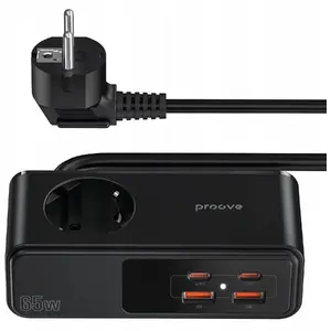 Сетевой удлинитель с защитой от перепадов Proove SB10606 — AC розетка, 2×USB-A, 2×USB-C (65 Вт всего)