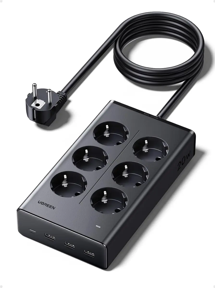 UGREEN S622 power strip 6xAC 3xUSB USB‑C GaN 1.5m Photo 2