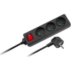 Power strip Rebel Electro URZ3197-5B — 3 sockets, 5 m cable, black
