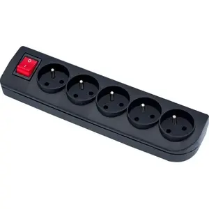 Power strip Elgotech GN-50W-2 — 5 sockets, switch, black