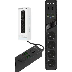 Сетевой удлинитель Tech-Protect SB9435 — сетевой фильтр, 4×230В розетки, 4×USB-A, 2×USB-C