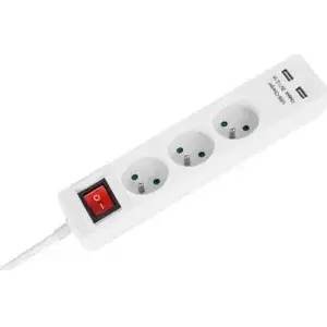 Power strip Rebel Electro URZ3202-5 — 3 sockets, 5 m cable, white
