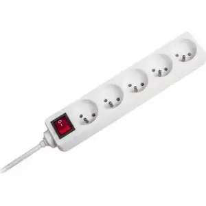 Power strip Rebel Electro URZ3032-3B — 5 sockets, 3 m cable, white